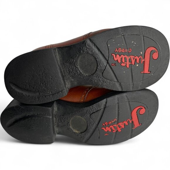 Justin Leather Lime Green Brown Roper Western Cowgirl Cowboy Boots Women's 8.5 B - Picture 14 of 14